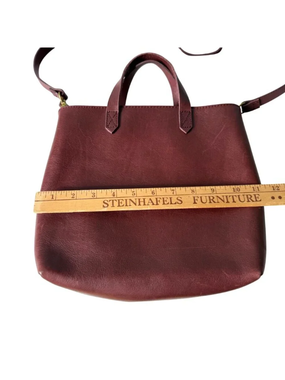 NWT Madewell Women's Crossbody Leather Bag Zip-Top Transport Dark Cabernet Red